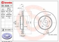 BREMBO 09E22911 - Lado de montaje: Eje trasero<br>Tipo de disco de frenos: macizo<br>Espesor de disco de frenos [mm]: 10<br>Número de orificios: 5<br>Altura [mm]: 47,3<br>Diámetro de centrado [mm]: 62<br>Diámetro exterior [mm]: 274<br>Superficie: revestido<br>Espesor mínimo [mm]: 8,5<br>