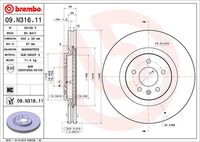 BREMBO 09N31611 - Disco de freno - PRIME LINE - UV Coated