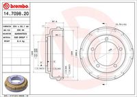 BREMBO 14.7098.20 - Tambor de freno