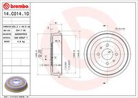 BREMBO 14C01410 - Tambor de freno - ESSENTIAL LINE