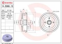 BREMBO 14471910 - año construcción hasta: 09/2003<br>Dinámica de frenado / conducción: para vehículos sin ABS<br>Lado de montaje: Eje trasero<br>Diámetro interior de tambor de freno [mm]: 200<br>Diámetro exterior del tambor de freno [mm]: 242<br>H tamb. freno interna [mm]: 52<br>H tamb. freno total [mm]: 81<br>corona de agujeros - Ø [mm]: 100<br>Número de orificios: 4<br>Diámetro de centrado [mm]: 50,2<br>