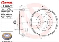 BREMBO 14D63310 - Tambor de freno - ESSENTIAL LINE