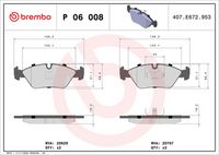 BREMBO P06008 - Lado de montaje: Eje trasero<br>Espesor [mm]: 15<br>Homologación: R90 Homologated<br>Longitud [mm]: 62<br>Altura 1 [mm]: 56<br>Número de WVA: 20034<br>Número de WVA: 20107<br>