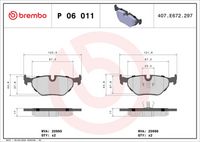 BREMBO P06011 - Juego de pastillas de freno - PRIME LINE