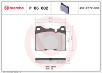 BREMBO P06002 - Juego de pastillas de freno - PRIME LINE