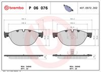 BREMBO P06076 - Lado de montaje: Eje delantero<br>Frenos: no para vehículos con frenos reforzados<br>Ancho [mm]: 155<br>Altura [mm]: 68<br>Contacto avisador de desgaste: preparado para indicador desgaste<br>Artículo complementario/Información complementaria: sin accesorios<br>Sistema de frenos: Teves<br>Artículo complementario / información complementaria 2: con clip de émbolo<br>Espesor/grosor 1 [mm]: 19<br>Espesor/grosor 2 [mm]: 20<br>Número de WVA: 24688<br>Número de WVA: 23313<br>