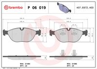 BREMBO P06019 - Juego de pastillas de freno - PRIME LINE