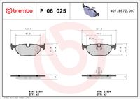 BREMBO P06025 - Juego de pastillas de freno - PRIME LINE