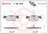 BREMBO P06078 - Juego de pastillas de freno - PRIME LINE