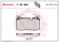 BREMBO P 06 068 - Juego de pastillas de freno