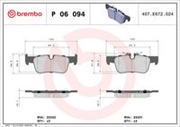 BREMBO P06094 - Lado de montaje: Eje delantero<br>Ancho [mm]: 129<br>Espesor [mm]: 19<br>Altura 1 [mm]: 70<br>Altura 2 [mm]: 75<br>Contacto avisador de desgaste: preparado para indicador desgaste<br>Artículo complementario/Información complementaria: sin accesorios<br>Sistema de frenos: Lucas<br>Artículo complementario / información complementaria 2: con tornillos pinza freno<br>Número de WVA: 25617<br>Número de WVA: 25618<br>