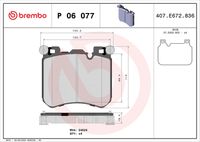 BREMBO P06077 - Juego de pastillas de freno - PRIME LINE