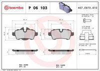 BREMBO P06103 - Juego de pastillas de freno - PRIME LINE