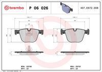 BREMBO P06026 - Juego de pastillas de freno - PRIME LINE