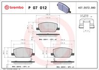 BREMBO P07012 - Juego de pastillas de freno - PRIME LINE