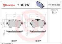 BREMBO P06092 - Juego de pastillas de freno - PRIME LINE