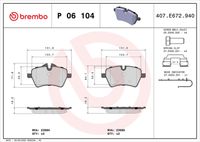 BREMBO P06104 - Juego de pastillas de freno - PRIME LINE