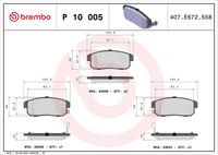 BREMBO P10005 - Juego de pastillas de freno - PRIME LINE