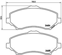 BREMBO P11025 - Lado de montaje: Eje trasero<br>Ancho [mm]: 117<br>Espesor [mm]: 17<br>Altura [mm]: 53<br>Contacto avisador de desgaste: con avisador acústico de desgaste<br>Artículo complementario/Información complementaria: con accesorios<br>Sistema de frenos: Lucas<br>Número de indicadores de desgaste [por eje]: 2<br>Número de WVA: 24822<br>Número de WVA: 24823<br>Número de WVA: 24824<br>