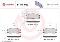 BREMBO P10003 - Juego de pastillas de freno - PRIME LINE