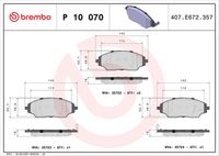 BREMBO P10070 - Juego de pastillas de freno - PRIME LINE