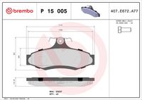 BREMBO P 15 005 - Juego de pastillas de freno