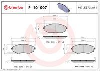 BREMBO P 10 007 - Juego de pastillas de freno