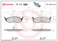 BREMBO P11008 - Juego de pastillas de freno - PRIME LINE