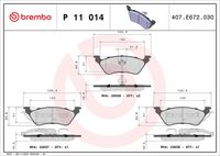 BREMBO P11014 - Juego de pastillas de freno - PRIME LINE