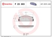 BREMBO P23003 - Lado de montaje: Eje delantero<br>Artículo complementario / información complementaria 2: Chapa antichirridos<br>Material: Low-Metallic<br>Homologación: ECE-R90<br>Número de WVA: 20073<br>Espesor [mm]: 17<br>Ancho [mm]: 108,9<br>Altura [mm]: 39,2<br>Sistema de frenos: Bosch<br>