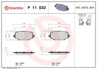 BREMBO P11032 - Lado de montaje: Eje delantero<br>Versión: BRE<br>Ancho [mm]: 147<br>Espesor [mm]: 19<br>Altura [mm]: 63<br>Contacto avisador de desgaste: con avisador acústico de desgaste<br>Artículo complementario/Información complementaria: con accesorios<br>Sistema de frenos: Bosch<br>Número de indicadores de desgaste [por eje]: 2<br>Número de WVA: 24604<br>Número de WVA: 24605<br>