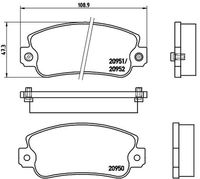 BREMBO P23013 - Lado de montaje: Eje delantero<br>año construcción hasta: 08/1982<br>Ancho [mm]: 109<br>Espesor [mm]: 17<br>Altura [mm]: 39<br>Contacto avisador de desgaste: excl. contacto de avisador de desgaste<br>Artículo complementario/Información complementaria: sin accesorios<br>Sistema de frenos: Bendix<br>Número de WVA: 20073<br>