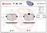 BREMBO P06101 - Juego de pastillas de freno - PRIME LINE