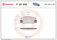 BREMBO P23032 - Juego de pastillas de freno - PRIME LINE