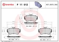 BREMBO P11012 - Juego de pastillas de freno - PRIME LINE