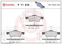 BREMBO P11015 - Juego de pastillas de freno - PRIME LINE