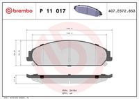 BREMBO P11017 - Juego de pastillas de freno - PRIME LINE