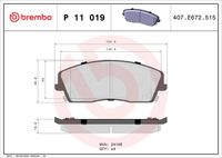 BREMBO P11019 - Juego de pastillas de freno - PRIME LINE