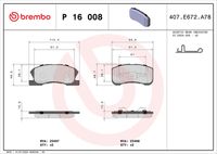 BREMBO P16008 - Juego de pastillas de freno - PRIME LINE