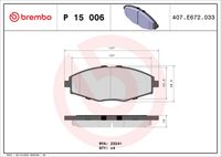 BREMBO P15006 - Juego de pastillas de freno - PRIME LINE