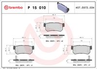 BREMBO P15010 - Juego de pastillas de freno - PRIME LINE