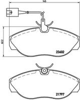 BREMBO P23083 - Lado de montaje: Eje delantero<br>año construcción hasta: 08/2001<br>Carga útil [kg]: 1800<br>Ancho [mm]: 160<br>Espesor [mm]: 20<br>Altura [mm]: 63<br>Contacto avisador de desgaste: con contacto avisador de desgaste<br>Artículo complementario/Información complementaria: sin accesorios<br>Sistema de frenos: Lucas<br>Longitud contacto de aviso [mm]: 200<br>Artículo complementario / información complementaria 2: con tornillos pinza freno<br>Número de indicadores de desgaste [por eje]: 2<br>Número de WVA: 21800<br>Número de WVA: 21799<br>