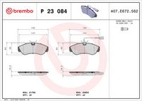 BREMBO P23084 - Lado de montaje: Eje delantero<br>año construcción hasta: 08/2001<br>Carga útil [kg]: 1000<br>Carga útil [kg]: 1400<br>Ancho [mm]: 145<br>Espesor [mm]: 20<br>Altura [mm]: 62<br>Contacto avisador de desgaste: con contacto avisador de desgaste<br>Artículo complementario/Información complementaria: sin accesorios<br>Sistema de frenos: Lucas<br>Longitud contacto de aviso [mm]: 305<br>Artículo complementario / información complementaria 2: con tornillos pinza freno<br>Número de indicadores de desgaste [por eje]: 2<br>Número de WVA: 21797<br>Número de WVA: 23602<br>