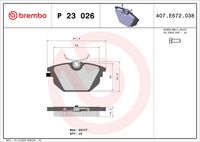 BREMBO P23026 - Juego de pastillas de freno - PRIME LINE