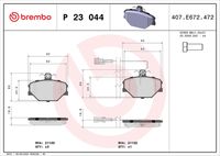 BREMBO P23044 - Juego de pastillas de freno - PRIME LINE