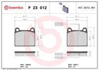 BREMBO P 23 012 - Juego de pastillas de freno