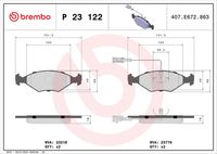 BREMBO P23122 - Juego de pastillas de freno - PRIME LINE