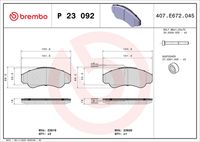 BREMBO P23092 - Juego de pastillas de freno - PRIME LINE