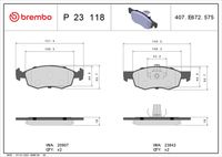 BREMBO P23118 - Juego de pastillas de freno - PRIME LINE