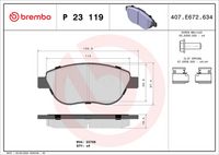 BREMBO P23119 - año construcción hasta: 12/2011<br>Lado de montaje: Eje delantero<br>Artículo complementario/Información complementaria: con accesorios<br>Artículo complementario / información complementaria 2: Chapa antichirridos<br>Artículo complementario / información complementaria 2: con tornillos<br>Nº art. de accesorio recomendado: 1987474311<br>Material: Low-Metallic<br>Homologación: ECE-R90<br>Número de WVA: 23600<br>cantidad de tornillos: 4<br>Espesor [mm]: 18,2<br>Ancho [mm]: 137,1<br>Altura [mm]: 57,2<br>Sistema de frenos: Bosch<br>